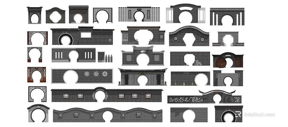 Various Traditional And Modern Door Arches With Intricate Carvings And Classic Designs 3d model 