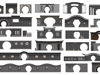 Various Traditional And Modern Door Arches With Intricate Carvings And Classic Designs 3d model