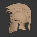 Ancient Bronze Helmet with Decorative Engravings and Metallic Reflection Surface 3d model