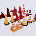 Triangular cone barricade ice cream cone 3d model