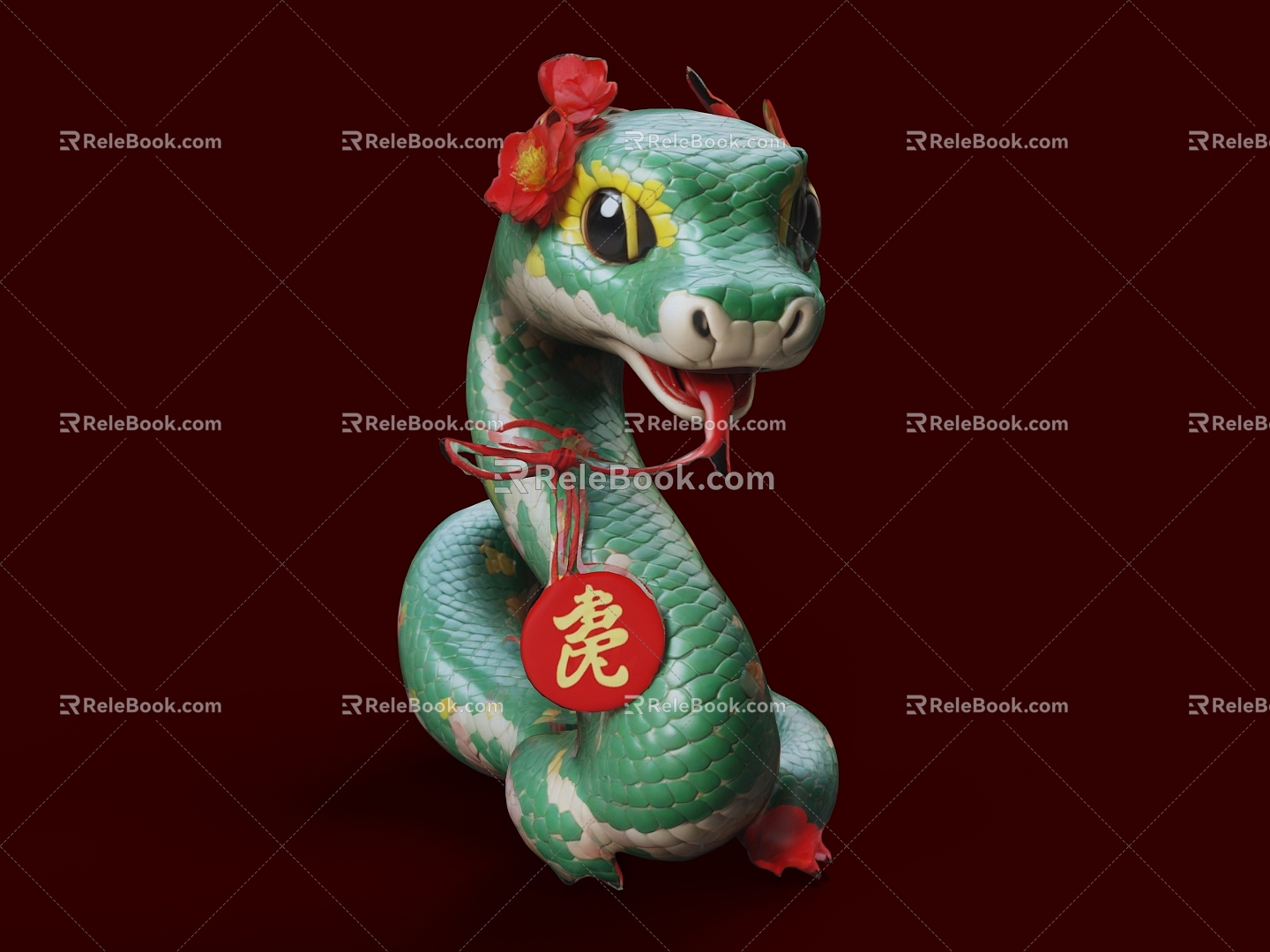 Year of the Snake Zodiac Snake Traditional Culture History Allusion Mythology Legend Lucky Symbol Memorial or Ornament Folk Activities Auspicious Meaning Commemoration 3d model