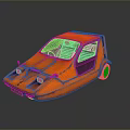 Orange Concept Car With Unique Futuristic Design And Sleek Body Shape
