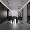 Modern Living And Dining Room Open Concept Interior With Sofa Dining Table And Decor