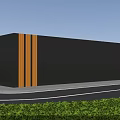 Modern Car Showroom Exterior Featuring Glass Windows Wooden Stripes And Displayed Cars With Green Plants