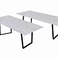 Modern Table Set With Light Wood Tabletop And Black Metal Legs