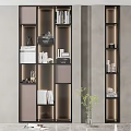 Modern Decorative Cabinet With Open Shelves Books And Decorative Items