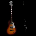 Musical Instruments Guitars Front And Back Views With Gradient And Black Body Design 3d model