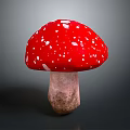 Red Mushroom With White Spots Fresh Natural Food Ingredient For Cooking