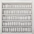 Assorted Bottled Beverages Displayed in Refrigerator with Various Flavors and Colors