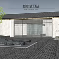 New Chinese-style Gate Community Gate 3d model