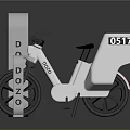 Modern Bicycle Parked At DOZO Bicycle Rack With IBM Logo