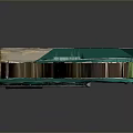 Detailed Miniature Shop Model With Green Awning Glass Window Display And Shelved Goods