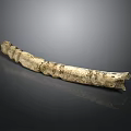 Hand Carved Long Bone Sculpture With Intricate Textured Surface Design 3d model