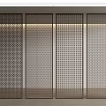 Modern Decorative Metal Room Divider With Perforated Grid Design For Interior Space 3d model