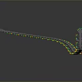 Game Film Character Curved Mechanical Tail With Multiple Joints Colorful Lights And Reflective Surface