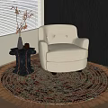 Quiet single sofa side ornaments carpet 3d model
