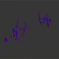 Simple Wooden Branch Structures With Small Figurines On White Background