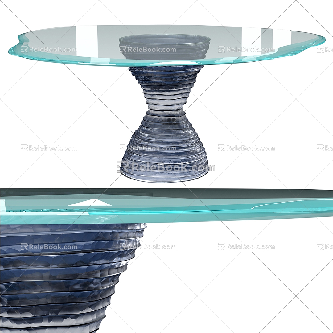 Reflex modern glass coffee table 3d model