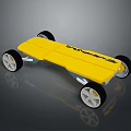 Stylish CARVER Yellow Four Wheel Scooter With Platform And Wheels
