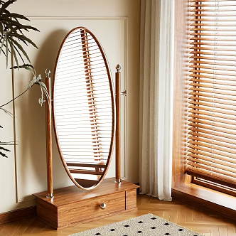 Log Style Mirror Floor Mirror Full-length Mirror 3d model