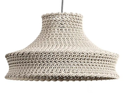 Woven White Rope Pendant Lampshade 3d model