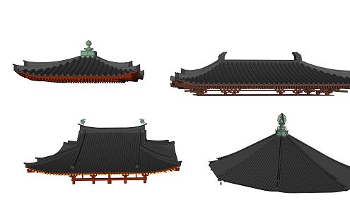 Chinese roof ancient building roof 3d model