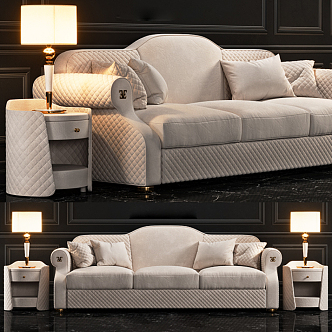 Three-seat sofa 3d model