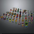 Colorful Cartoon Characters And Robot Models With Various Designs And Sizes Collection 3d model