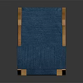 Modern Single Sofa With Blue Fabric And Wooden Arms Contemporary Design