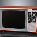 Vintage Electronic Television With Wooden Case White Frame And Control Dials