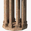 Ornate Stone Architectural Structure Featuring Purple Dome Cross And Columns