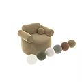 Light Gray Fabric Single Sofa With Rounded Armrests And Small Cushion