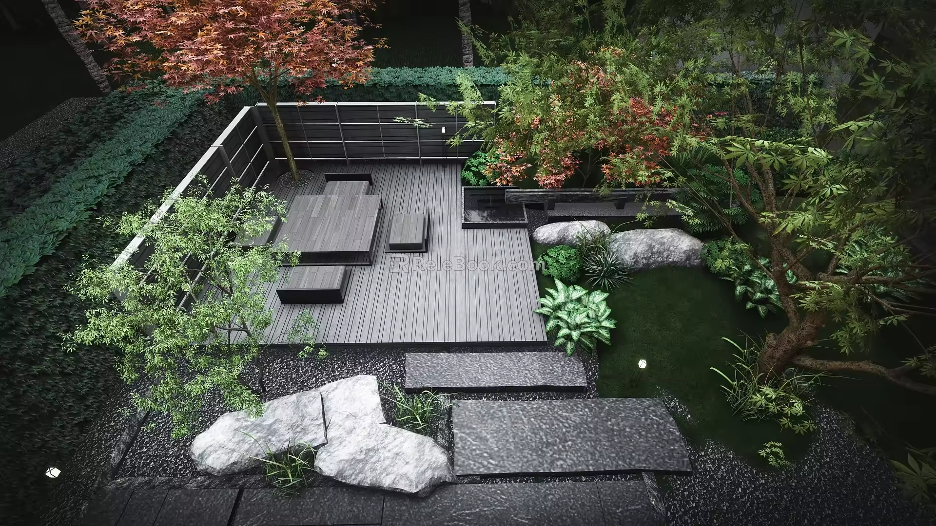 Modern Courtyard Garden 3d model