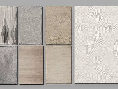 Square Rugs In Neutral Tones With Various Textures For Modern Home Decor 3d model