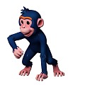 Orangutan monkey animal cartoon 3d model