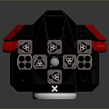Futuristic Black And Red Mechanical Vehicle 3D Model With Angular Structure
