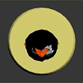 Low Poly Penguin With Black White Body Orange Beak Feet Standing On Yellow Circular Base
