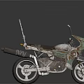 Vintage Style Motorcycle With Metal Ladder And Unique Design Elements