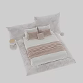 Modern Double Bed Interior With Soft Pillows And Neutral Cozy Bedding