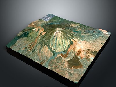 Geo-vein Volcano Island Terrain Mountain Geomorphology Mountain Range Topographic Map Mountain model