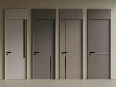 Stylish Hinged Doors With Multiple Designs And Colors For Modern Home Interior 3d model
