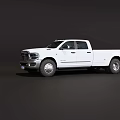 White Dodge Ram Heavy Duty Pickup Truck With Double Cab And Long Bed