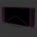 Modern Television with Side Speakers and Sleek Metal Stand Design
