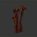 Three Creative Mushroom Shaped Food with Orange Round Tops Brown Stems and Red Lines