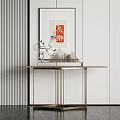 New Chinese Style End View Table End View Table Entrance Cabinet 3d model