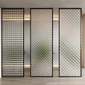 Modern partition carved glass partition screen 3d model