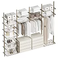 Modern Open Closet Design With Shelves Drawers Hanging Clothes Storage Boxes And Shoes