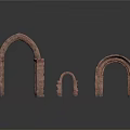 Red Brick Arches In Various Sizes For Architectural Decoration Models 3d model