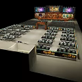 Spacious Ballroom With Stage Large Screens Decorative Paintings And Comfortable Seating Areas