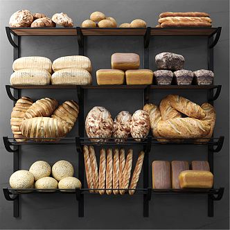 Modern Bread Food Display Stand 3d model